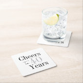 Cheers to 40 Years Minimal Silver Party Kartonnen Onderzetters (Insitu)