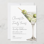 Cheers To 40th Birthday Party Kaart (Voorkant)