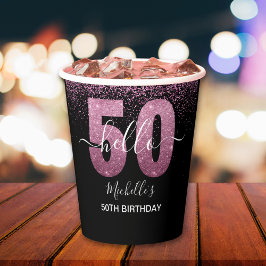 Cheers to 50! – A Sparkling Modern Celebration Papieren Bekers