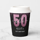 Cheers to 50! – A Sparkling Modern Celebration Papieren Bekers (Achterkant)