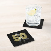 Cheers To 50 Years Black Gold Kartonnen Onderzetters (Insitu)