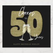 Cheers To 50 Years Black Gold  Sparkling Wijnetiket (Enkel label)