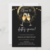 Cheers to 50th Birthday Black and Gold Kaart (Voorkant)