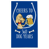 Cheers To 560 Dog Years 80th Birthday Klein Cadeauzakje (Achterkant)
