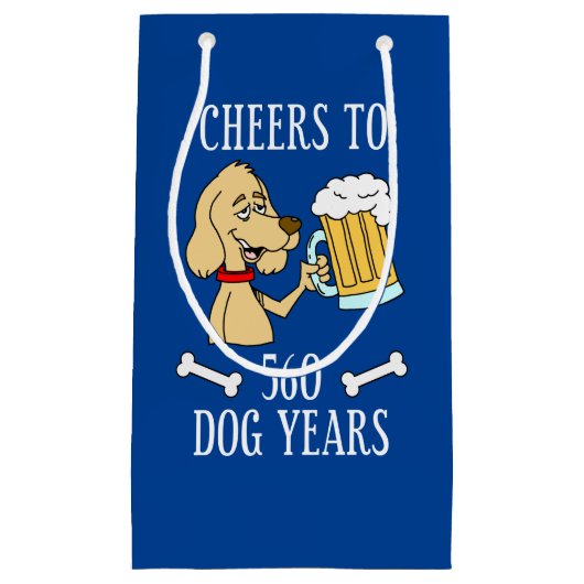 Cheers To 560 Dog Years 80th Birthday Klein Cadeauzakje (Voorkant)