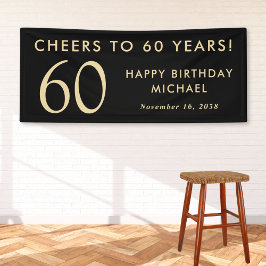 Cheers To 60 Years Black Gold 60th Birthday Party Spandoek