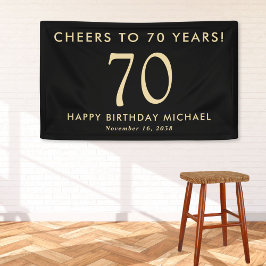 Cheers To 60 Years Black Gold 70th Birthday Party Spandoek
