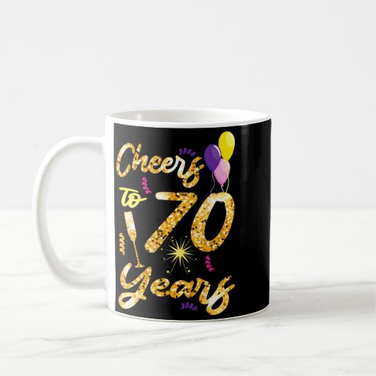 Cheers To 70 Years 1951 70th Birthday Gift  Koffiemok (Links)