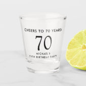 Cheers to 70 Years 70th Birthday Party Shot Glas (Voorkant)