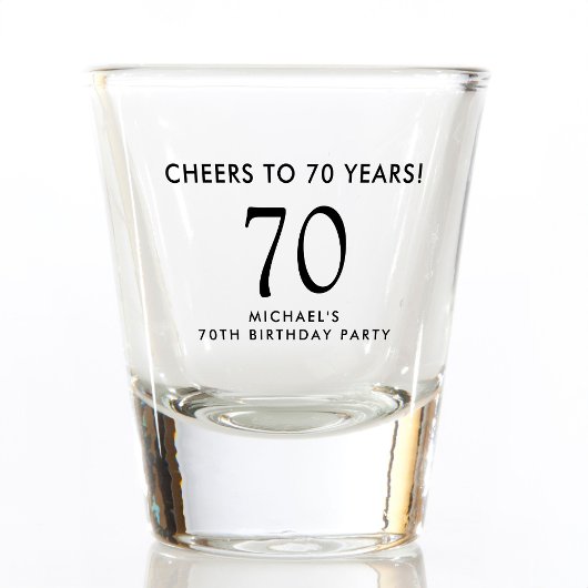 Cheers to 70 Years 70th Birthday Party Shot Glas