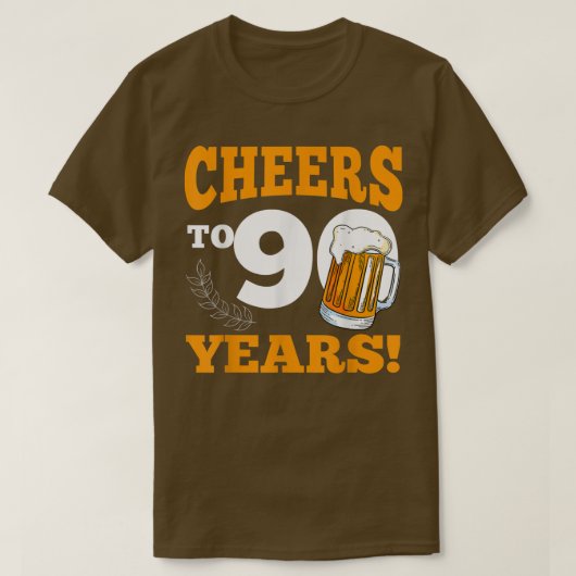 Cheers To 90 Year Drinking Beer Funny Birthday Par T-shirt (Design voorkant)