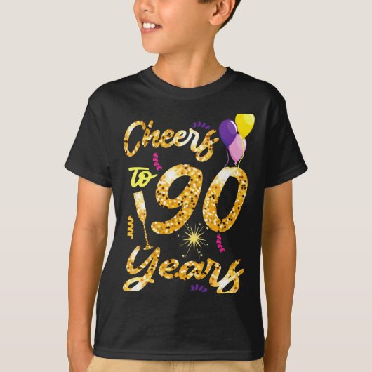 Cheers To 90 Years 1931 90th Birthday Celebration  T-shirt (Voorkant)