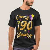 Cheers To 90 Years 1931 90th Birthday Celebration  T-shirt (Voorkant)