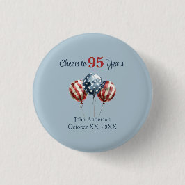 Cheers to 95 Years Birthday Party Ronde Button 3,2 Cm