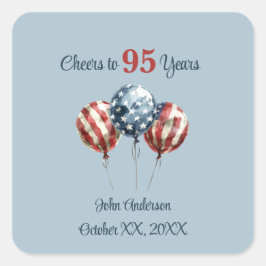 Cheers to 95 Years Birthday Party Vierkante Sticker