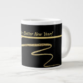 "Cheers to a Better New Years", zwart & goud Grote Koffiekop (Voorkant rechts)