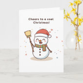 Cheers to a Cool Christmas Snowman Card Kaart (Gele Bloem)