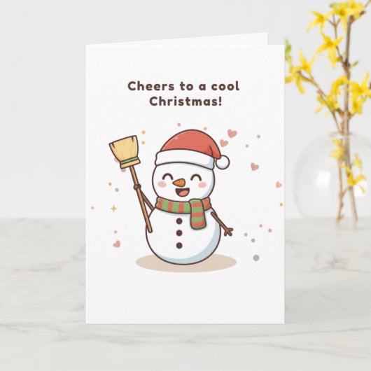 Cheers to a Cool Christmas Snowman Card Kaart (Gele Bloem)