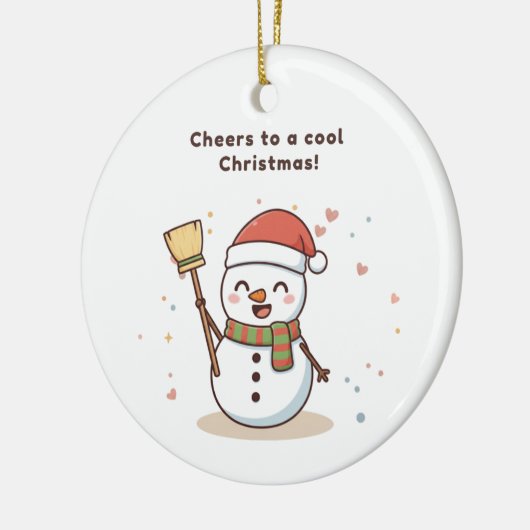 Cheers to a Cool Christmas Snowman Card Keramisch Ornament (Links)