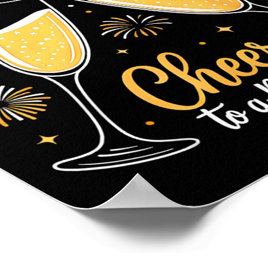 Cheers To A New Year Eve Party Countdown Happy New Poster (Hoek)