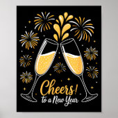 Cheers To A New Year Eve Party Countdown Happy New Poster (Voorkant)
