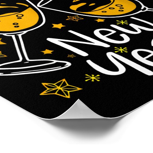 Cheers To A New Year Eve Party Countdown Happy New Poster (Hoek)