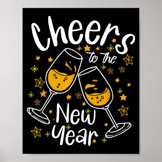 Cheers To A New Year Eve Party Countdown Happy New Poster (Voorkant)