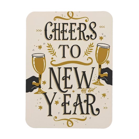 Cheers to a new year magneet (Verticaal)