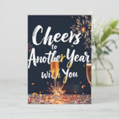 Cheers to Another Year with You New Year Card Kaart (Staand voorkant)