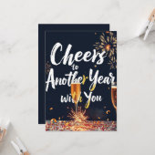 Cheers to Another Year with You New Year Card Kaart (Voorkant / Achterkant in situ)