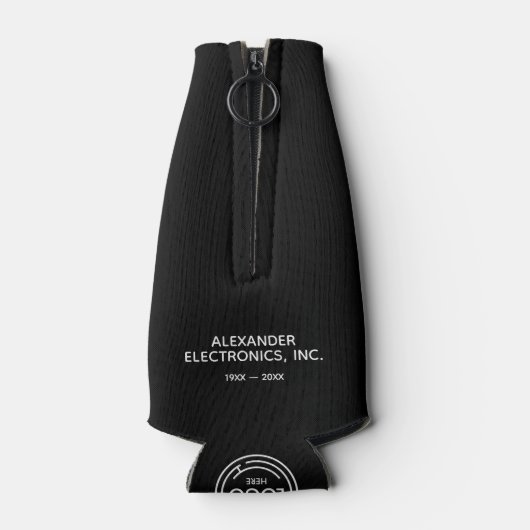 Cheers to ANY YEAR Business Anniversary Logo Flesjeskoeler (Achterkant)