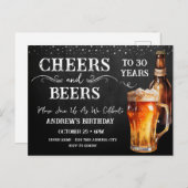 Cheers to Beers 30th Birthday Briefkaart (Voorkant / Achterkant)