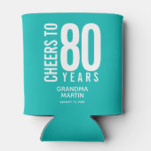 Cheers to Birthday Years Turquoise Blikjeskoeler (Achterkant)