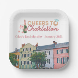 "Cheers to Charleston" Bach Party Paper Borden Papieren Bordje