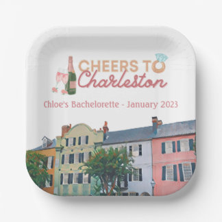 "Cheers to Charleston" Bach Party Paper Borden Papieren Bordje