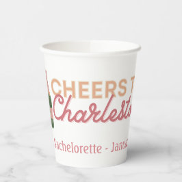 "Cheers to Charleston" Bach Party Paper Cups Papieren Bekers