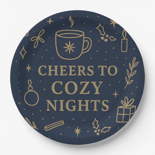 Cheers to Cozy Nights Paper Plate Papieren Bordje (Voorkant)
