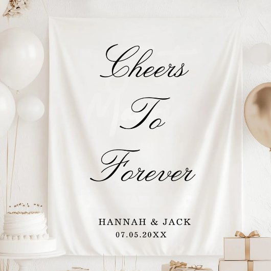Cheers to Forever Personalized Wedding Engagement Wandkleed