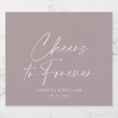 Cheers to Forever Wedding  Sparkling Wijnetiket (Enkel label)