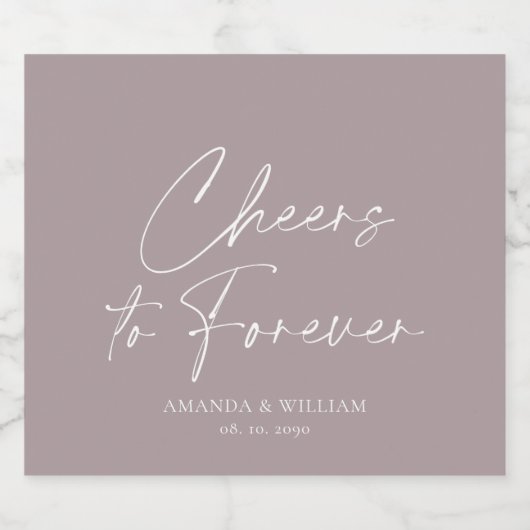 Cheers to Forever Wedding  Sparkling Wijnetiket (Enkel label)