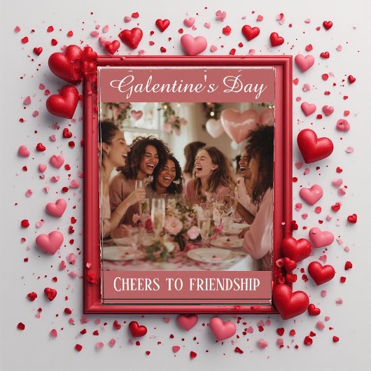 Cheers to Friendship Galentine's Day Typography Fotoblokken