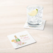 Cheers to Love Bridal Brunch en Bubble Kartonnen Onderzetters (Insitu)