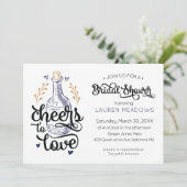 Cheers to Love Bridal Shower Uitnodiging (Staand voorkant)