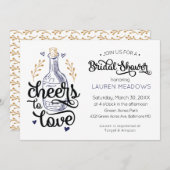 Cheers to Love Bridal Shower Uitnodiging (Voorkant / Achterkant)