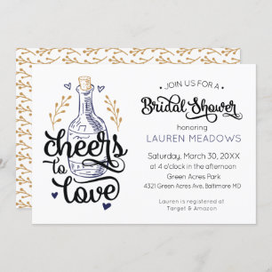 Cheers to Love Bridal Shower Uitnodiging