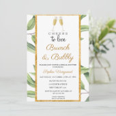 Cheers to Love Brunch & Bubble Vrijgezellenfeest P Kaart (Staand voorkant)