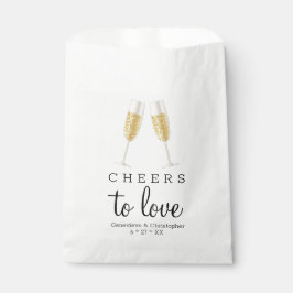 Cheers to Love Champagne Toast Wedding Bedankzakje