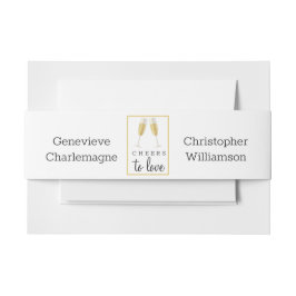 Cheers to Love Champagne Toast Wedding Uitnodigingen Wikkel