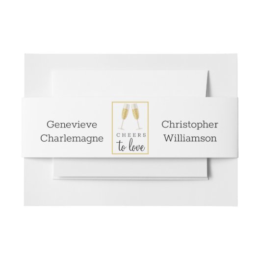 Cheers to Love Champagne Toast Wedding Uitnodigingen Wikkel (Voorkant Voorbeeld)