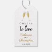 Cheers to Love Chic Champagne Weddenschap Bedankt Cadeaulabel (Voorkant)